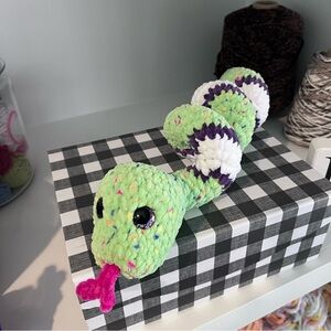 Handmade Crochet Snake, Armigurumi, by Petunias Plushie Patch, New
